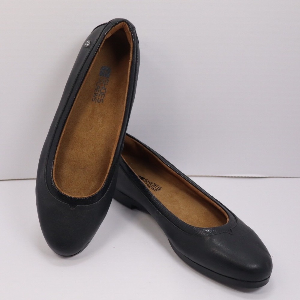 Slip Resistant Shoes For Crews Reese Ballet Flat Womens 8 Black Vegan Non Slip